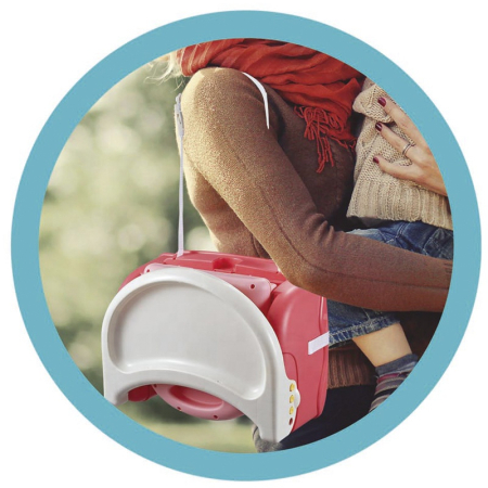 Scăunel de masă portabil tip ursuleț pentru bebeluși și copii - Roșu [3]