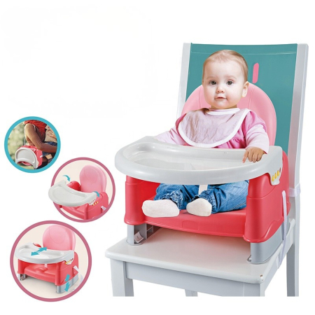 Scăunel de masă portabil tip ursuleț pentru bebeluși și copii - Roșu [2]