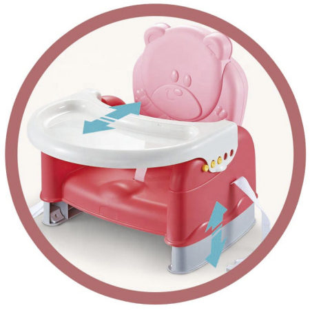 Scăunel de masă portabil tip ursuleț pentru bebeluși și copii - Roșu [1]