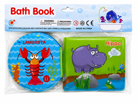 Jucarii pentru Bebe (0–2 ani) - Set 2 cărticele de baie Hippo & Sea Life pentru bebeluși