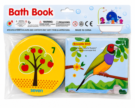 Jucarii pentru Bebe (0–2 ani) - Set 2 cărticele de baie Numbers & Brocade Bird pentru bebeluși