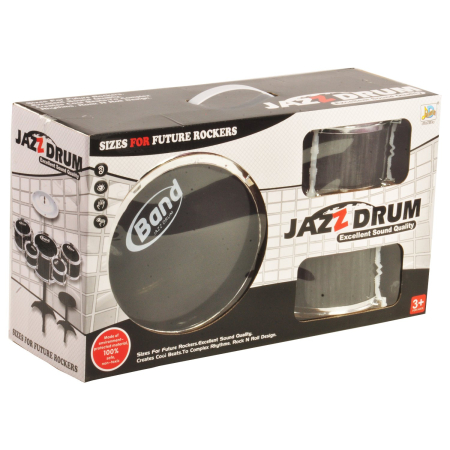 Set 3 tobe Jazz Drum pentru copii cu scaun, cinel și bețe [2]