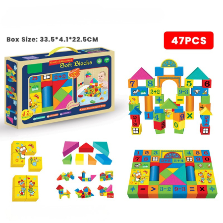 Set 47 cuburi colorate din spumă – Soft Blocks pentru joacă creativă [2]
