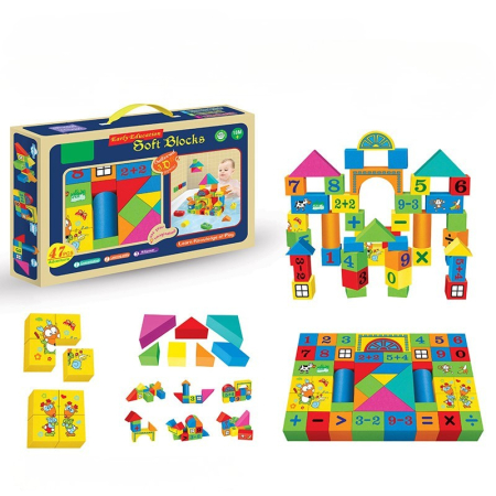Cadouri dupa Buget - Set 47 cuburi colorate din spumă – Soft Blocks pentru joacă creativă