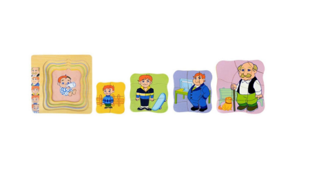 Set 5 puzzle din lemn – învățarea etapelor vieții [5]