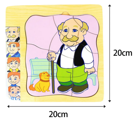 Set 5 puzzle din lemn – învățarea etapelor vieții [3]