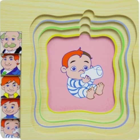 Set 5 puzzle din lemn – învățarea etapelor vieții [4]
