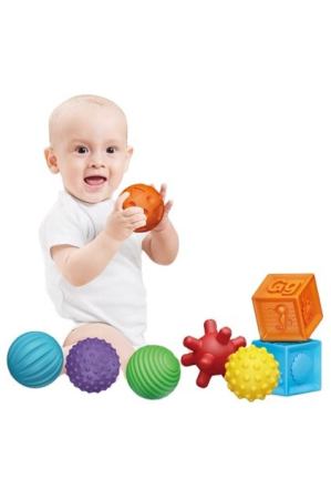 Jucarii pentru Bebe (0–2 ani) - Set 6 mingi senzoriale pentru bebeluși și nou nascuți
