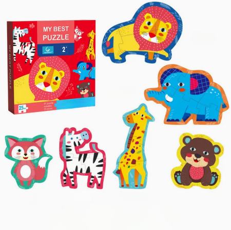 Jucarii Accesibile (sub 59 lei) - Set 6 puzzle animale sălbatice