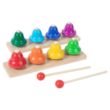 Jucarii Interactive & Sensoriale - Set 8 clopoței muzicali pentru copii – 8 note, multicolor, 3+ ani