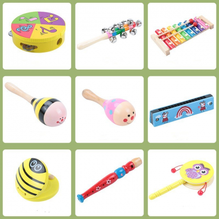 Set 9 instrumente muzicale din lemn pentru copii – dezvoltare ritmica si creativa [3]