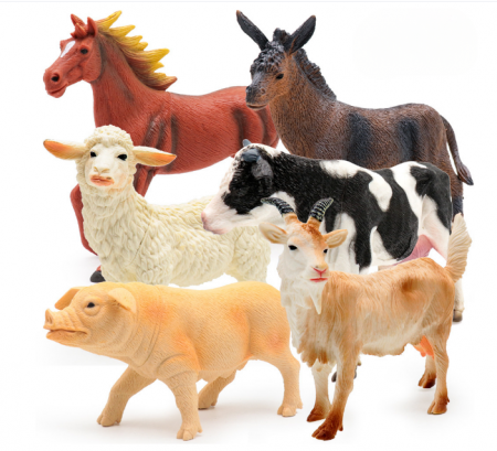 Jucarii educative - Set animale mari de la ferma – 6 piese (16 - 22 cm)