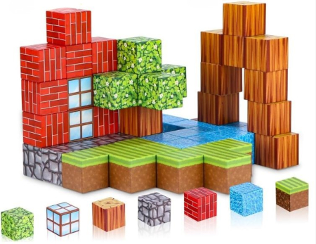 Jucarii Interactive & Sensoriale - Set blocuri magnetice de construcție - 64 de piese