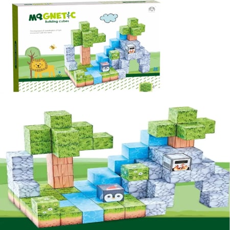 Jucarii interactive - Set Blocuri Magnetice Minecraft – între 48 și 114 piese, Joc STEM