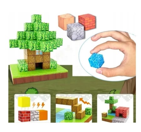 Set Blocuri Magnetice Minecraft – între 48 și 114 piese, Joc STEM [4]