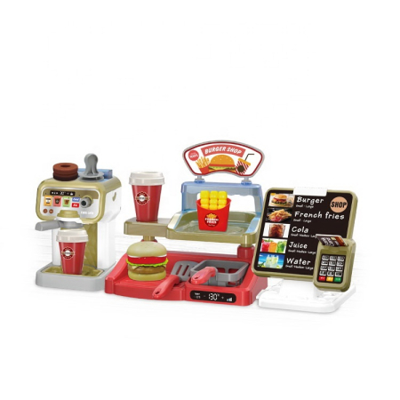 Jucarii educative - Set "Burger SHOP" cu casă de marcat – jucărie de rol 3+