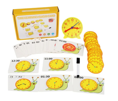 Cadouri de Sarbatori - Set cartonase educative pentru învățarea ceasului