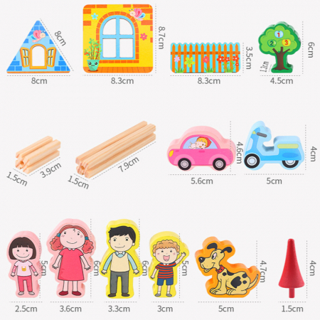 Set constructie din lemn 128 piese – Micii Constructori [1]