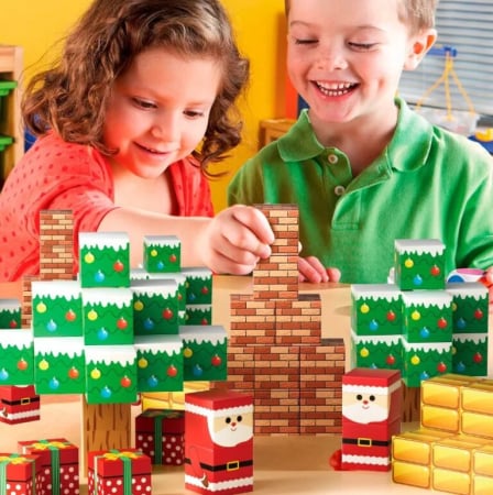 Jucarii interactive - Set Construcție Magnetică Minecraft Crăciun – 60 / 100 piese, Joc STEM