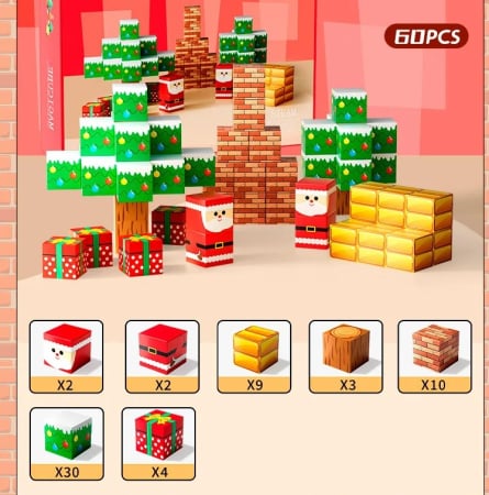 Set Construcție Magnetică Minecraft Crăciun – 60 / 100 piese, Joc STEM [4]