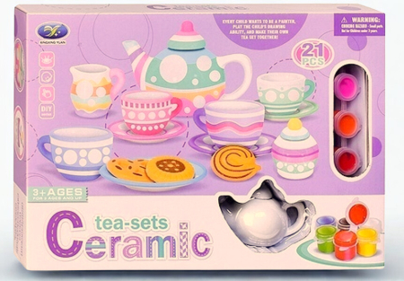 Joaca de Vara & Apa - Set creativ de pictat vase pentru ceai – vase din ceramică pentru colorat manual