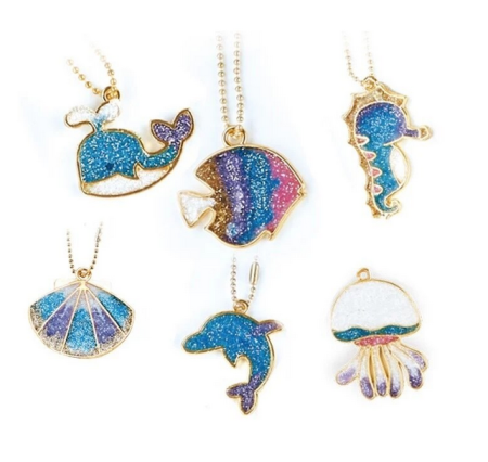 Set creativ DIY cu 6 pandantive metalice și rășină UV – tematică ocean [2]