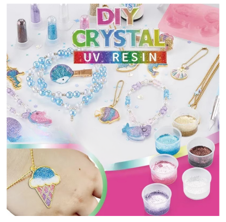 Set creativ DIY cu 6 pandantive metalice și rășină UV – tematică ocean [1]