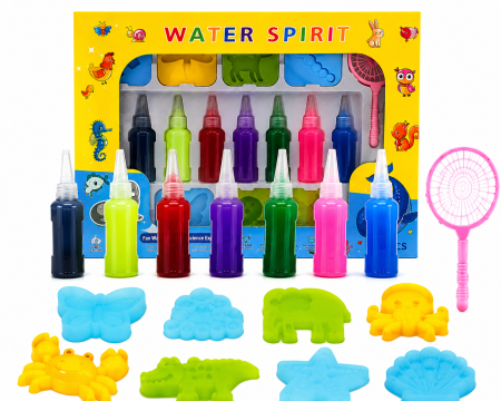 Set creativ Water Spirit cu 8 culori și matrițe marine – Kit pentru figurine gelatinoase colorate [1]