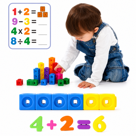 Set cuburi educative – 146 piese colorate pentru învățare și construcție [1]