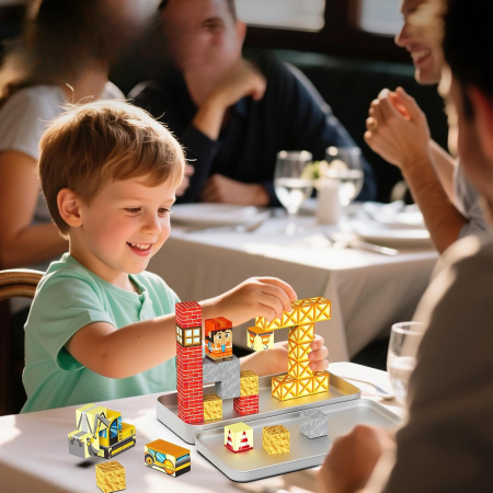Set Cuburi Magnetice Travel, Joc Construcție STEM 3+ | ZukiToys [4]