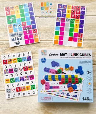 Set cuburi matematice 144 piese pentru învățare STEM și dezvoltare logică prin joacă [1]