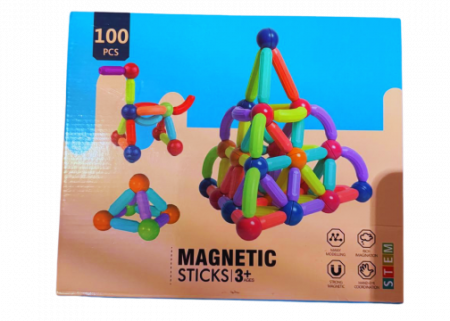 Set de constructie 3D magnetic cu 100/128 de piese – pentru copii de la 3 ani [7]
