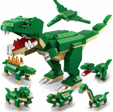 Toate Jucariile pentru Copii - Set de construcție dinozauri 6 în 1 pentru copii cu 1000 piese