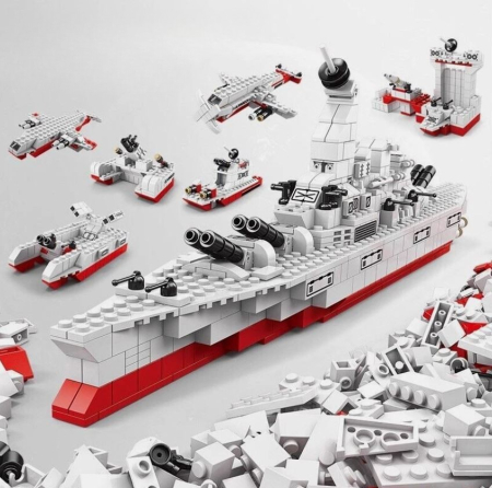 Set de construcție navă militară 6 în 1 cu 1000 piese [4]