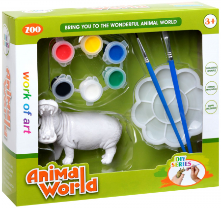 Toate Jucariile pentru Copii - Set de pictat hipopotam din lemn – 3 ani+