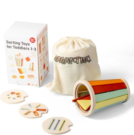 Set de sortare forme și culori în pahar – jucărie educativă pastel [3]