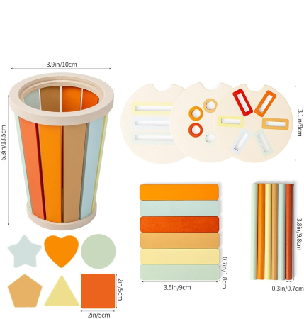 Set de sortare forme și culori în pahar – jucărie educativă pastel [2]