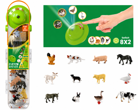 Invatare prin Joaca - Set educativ animale domestice cu proiector și figurine
