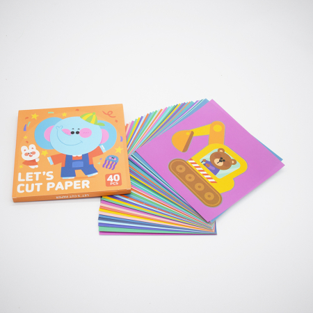 Set educativ cu 40 de fișe pentru decupaj – Animale, vehicule și forme colorate [3]