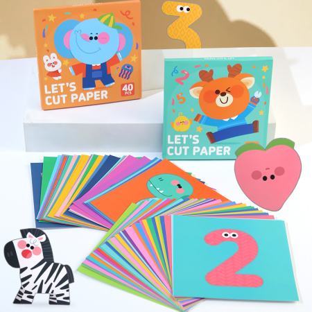 Set educativ cu 40 de fișe pentru decupaj – Litere și cifre colorate [3]
