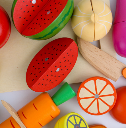 Set educativ de tăiat fructe și legume din lemn [4]