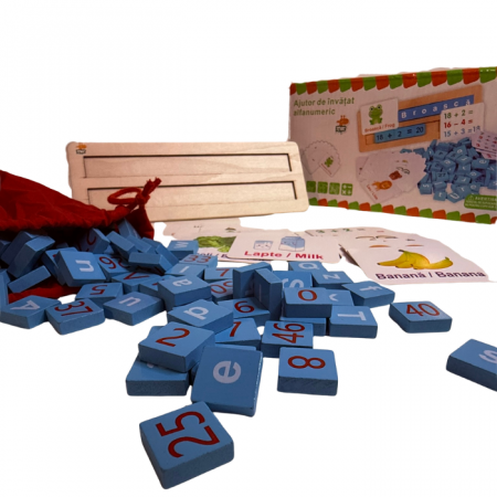 Set educativ din lemn cu litere si cifre – limba romana si engleza – joc aritmetic si lingvistic [1]
