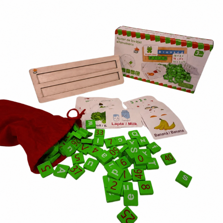 Set educativ din lemn cu litere si cifre - limba romana si engleza - joc aritmetic si lingvistic [1]