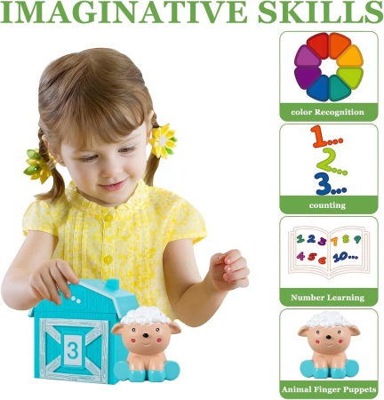 Set educativ montessori de sortat și ordonat „De-a v-ați ascunselea” cu animăluțe de la fermă [3]