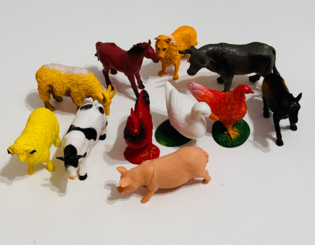 Jucarii Interactive & Sensoriale - Set figurine educative – 12 animale de la fermă multicolore