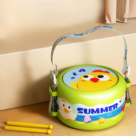 Set instrumente muzicale copii 5 piese – tobă, xilofon, maracas, tamburină și corn [1]