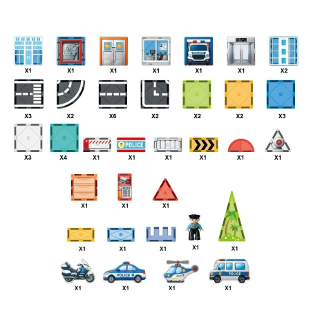 Set magnetic de construcție „Police Series” - 53 piese [2]