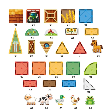 Set magnetic de construcție tip magnetic „Fun Farm Set”, 54 piese [3]