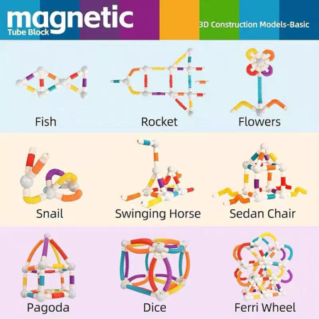 Set magnetic flexibil de construcţie 3D – 3+ [5]