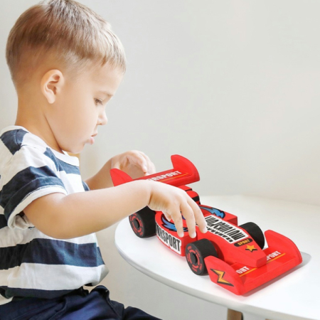 Set mașinuțe din lemn Formula 1 – 3 bucăți cu vopsele și autocolante [4]